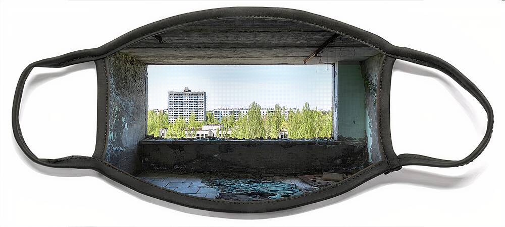 Abandoned Face Mask featuring the photograph Chernobyl Overview Pripyat by Roman Robroek
