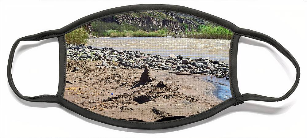 Rivers Face Mask featuring the photograph Child's Play on the Gila by Kathy McClure