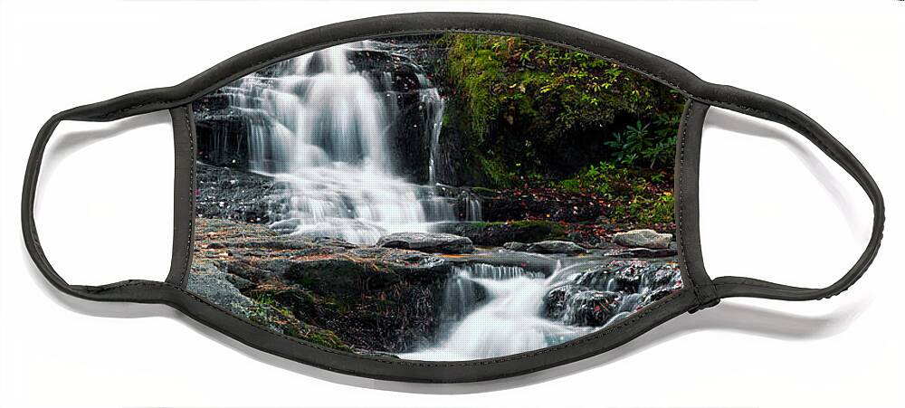 Allegheny Face Mask featuring the photograph Choke Creek Falls by Michael Gadomski