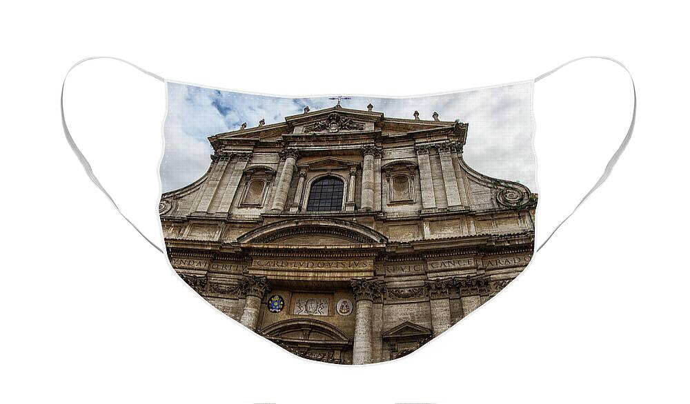 Wayne Moran Photography Face Mask featuring the photograph Church of St. Ignatius of Loyola at Campus Martius Rome Italy by Wayne Moran