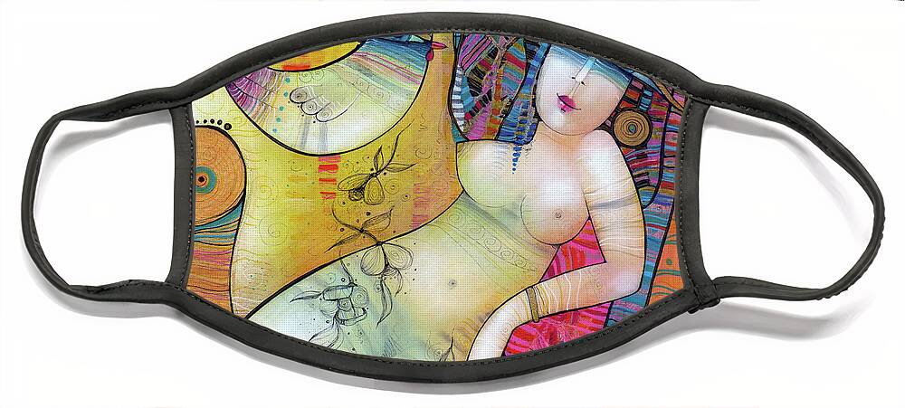 Albena Face Mask featuring the painting Cleopatre by Albena Vatcheva
