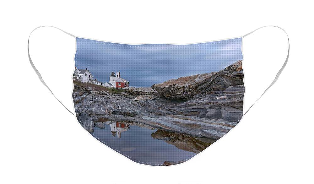 Pemaquid Point Lighthouse Face Mask featuring the photograph Cloudy Afternoon at Pemaquid Point by Kristen Wilkinson