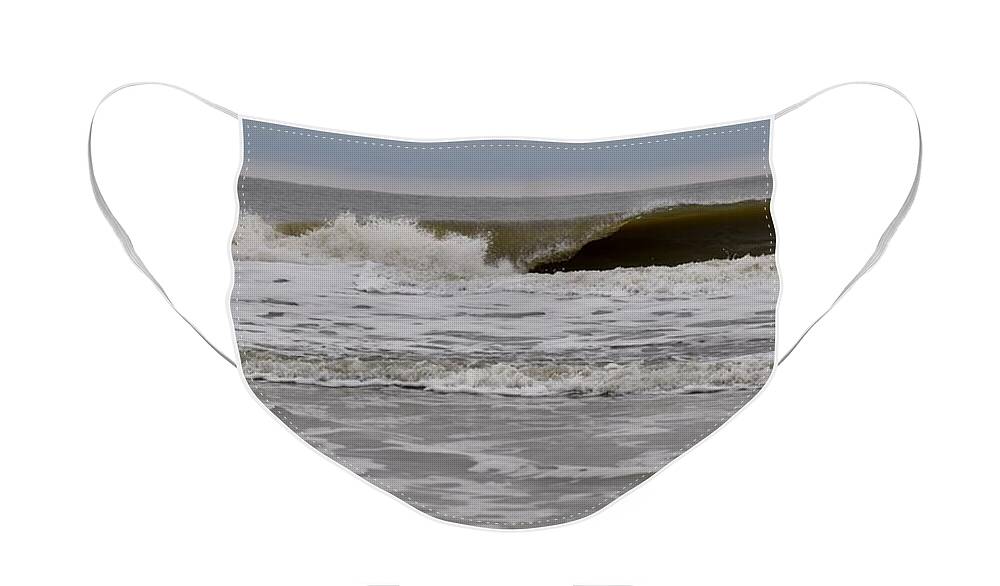 Hilton Head Island Face Mask featuring the photograph Cloudy day morning wave on Hilton Head Island by Dennis Schmidt
