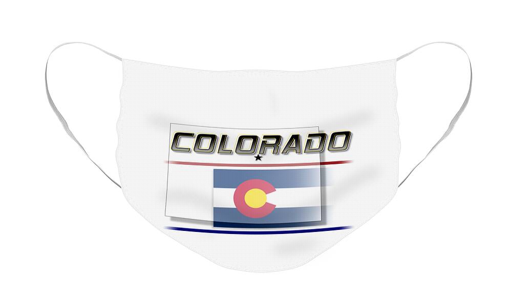 Colorado Face Mask featuring the digital art Colorado State Horizontal Print by Rick Bartrand