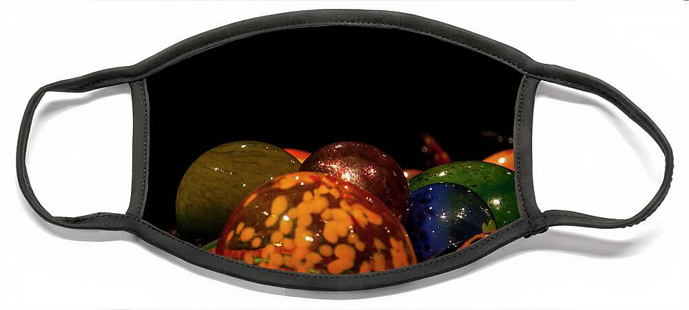 Glass Face Mask featuring the photograph Colorful Glass Orbs by Toni Hopper