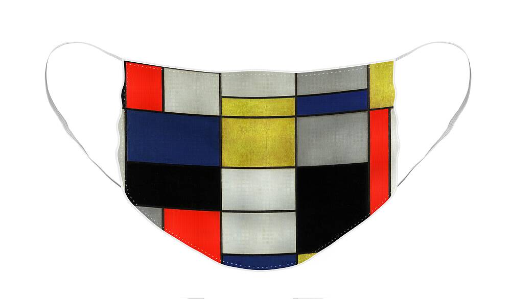 Piet Mondrian Face Mask featuring the painting Composition, 1919-1920 by Piet Mondrian