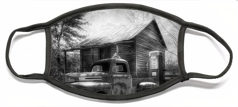 Black Face Mask featuring the photograph Country Olden Days Black and White by Debra and Dave Vanderlaan