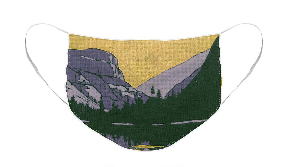 Yosemite Face Mask featuring the mixed media Cover design for The Yosemite by Unknown
