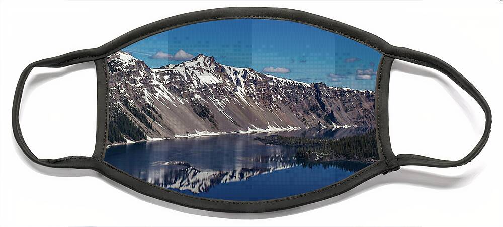 Crater Lake Face Mask featuring the photograph Crater Lake National Park, Oregon by Julieta Belmont