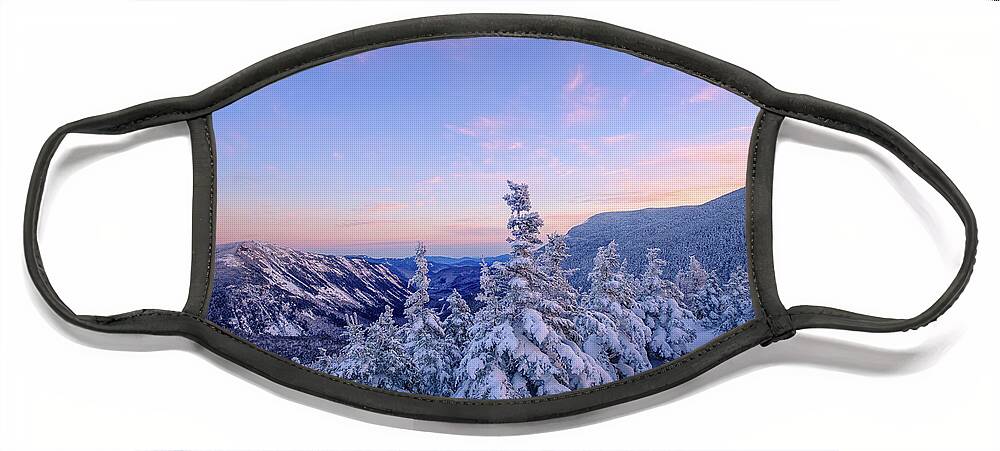 Snow Face Mask featuring the photograph Crawford Notch Winter View. by Jeff Sinon
