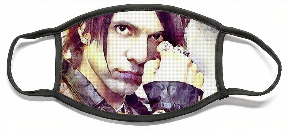 Criss Angel Face Mask featuring the digital art Criss Angel by Jayime Jean