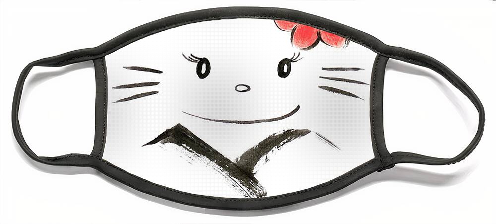 Hello kitty in kimono kawaii Japanese cartoon character with sak Tote Bag  by Awen Fine Art Prints - Fine Art America