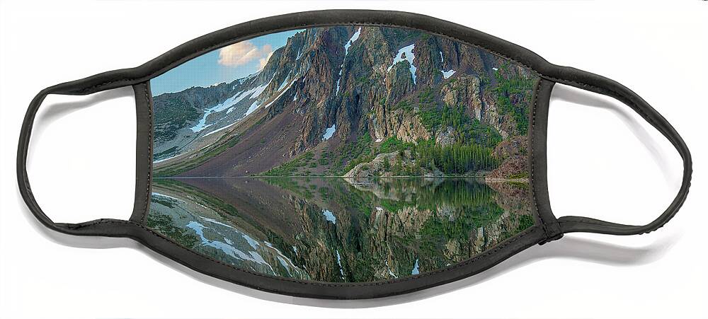 00574869 Face Mask featuring the photograph Dana Plateau From Ellery Lake, Sierra by Tim Fitzharris