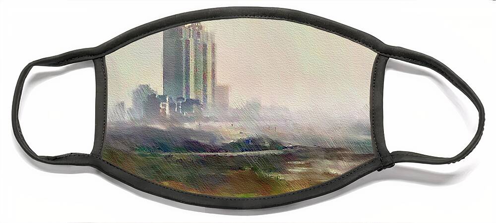 Dawn Face Mask featuring the photograph Dawn Towers II by GW Mireles