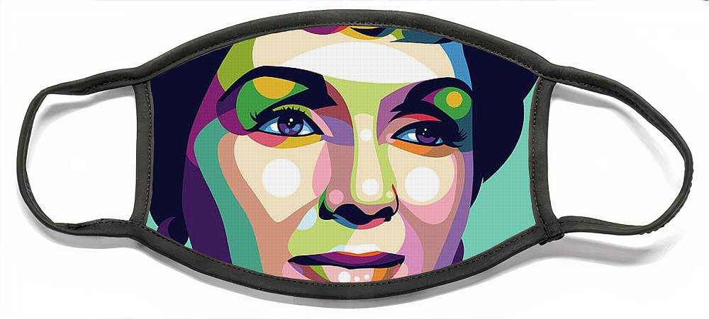 Debbie Reynolds Face Mask featuring the digital art Debbie Reynolds by Movie World Posters