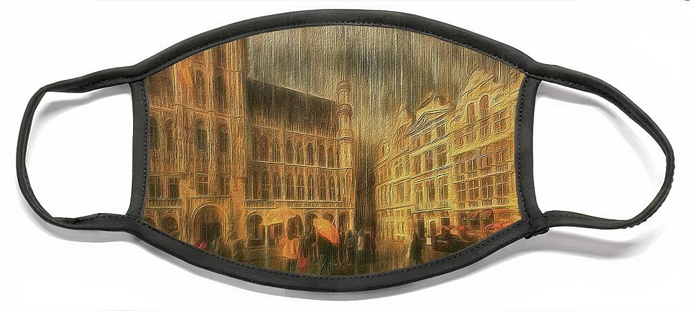 La Grande Place Face Mask featuring the photograph Deluge by Leigh Kemp