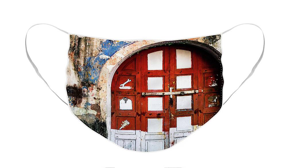 Doors Of India Face Mask featuring the photograph Doors of India - Garage Door by M G Whittingham