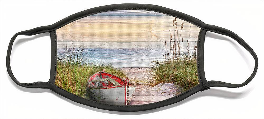 Boats Face Mask featuring the photograph Dune Colors in Wood Textures by Debra and Dave Vanderlaan