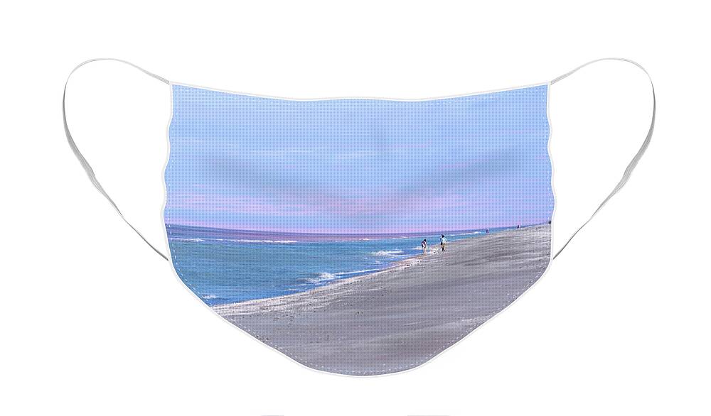 Seascape Face Mask featuring the photograph Early Morning at the Beach by Kim Hojnacki
