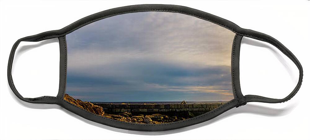 Sunset Face Mask featuring the photograph Eastern Point Lighthouse by Mark Papke