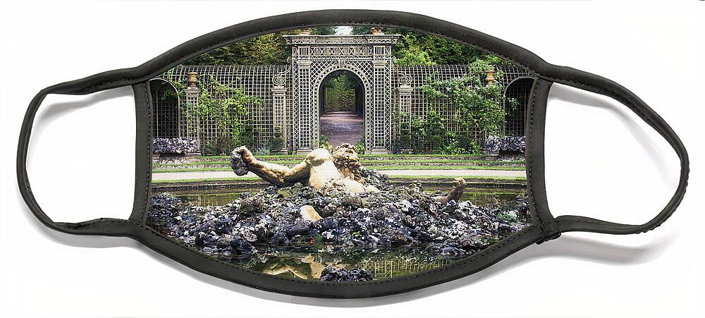 Garden Face Mask featuring the photograph Enceladus Fountain in the Gardens of Versailles by Portia Olaughlin