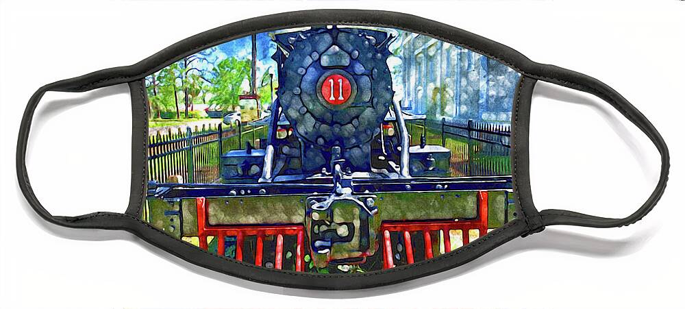 Train Face Mask featuring the photograph Engine 11 by Peggy Dietz