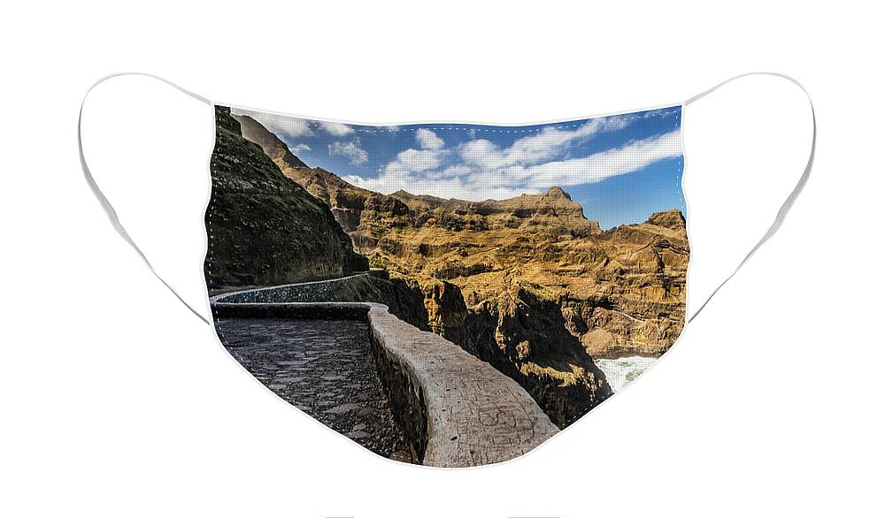 Cliff Face Mask featuring the photograph Scenic route to Fontainhas, Santo Antao, Cape Verde by Lyl Dil Creations