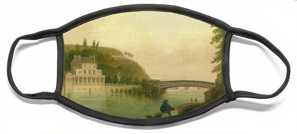 Fairmount Waterworks Face Mask featuring the painting Fairmount Waterworks about 1838 by Unknown