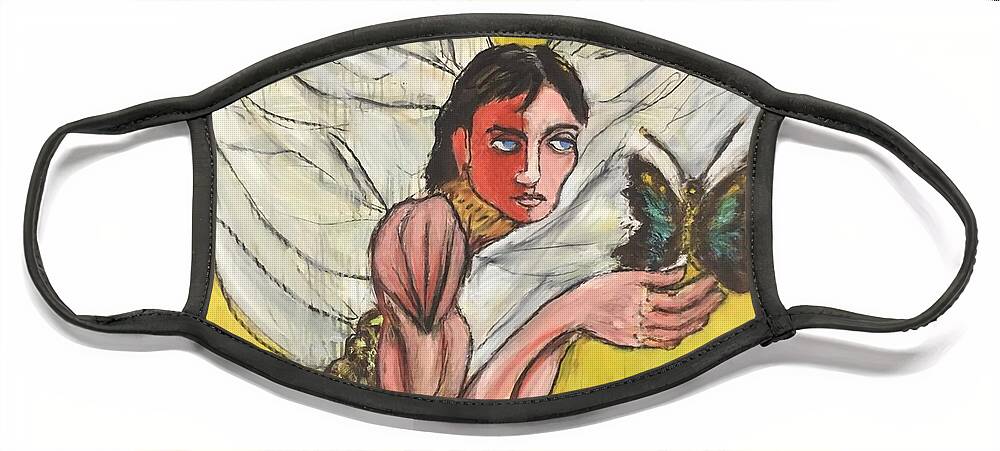 Ricardosart37 Face Mask featuring the painting Fernando's Wings by Ricardo Penalver deceased