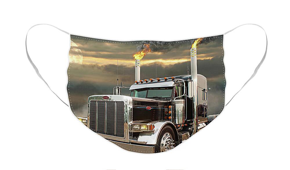 Big Rigs Face Mask featuring the photograph Flaming Pipes by Randy Harris