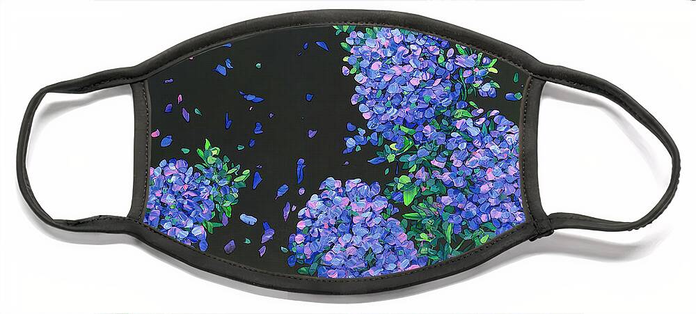 Flowers Face Mask featuring the painting Floral Interpretation - Plumbago by James W Johnson