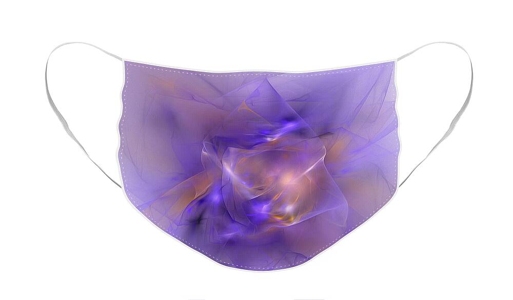 Abstract Face Mask featuring the digital art Folds in Purple and Orange by Brandi Untz