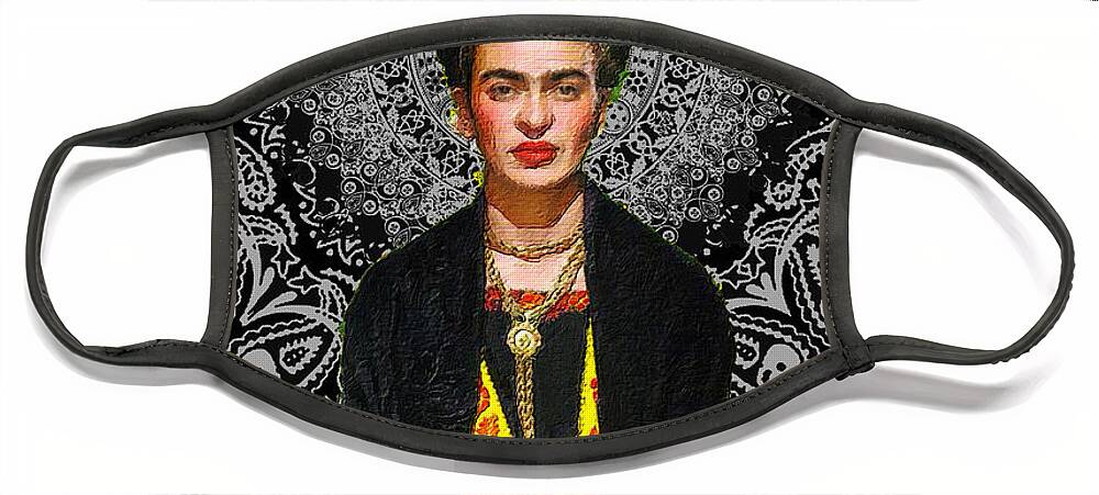 Frida Kahlo De Rivera Face Mask featuring the painting Frida Kahlo 4 by Tony Rubino