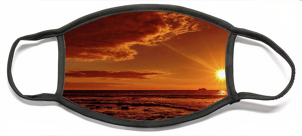 Hawaii Face Mask featuring the photograph Friday Sunset by John Bauer