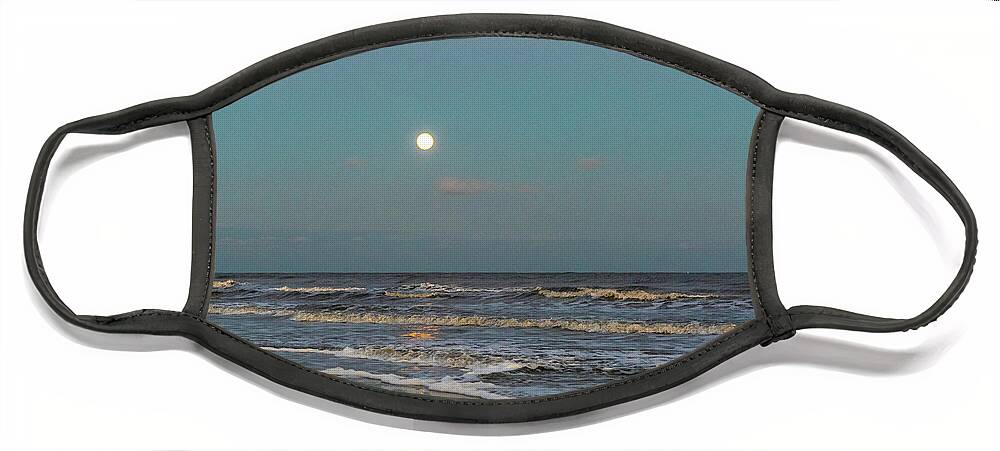 Full Moon Face Mask featuring the photograph Full Moon Over Hilton Head by Dennis Schmidt