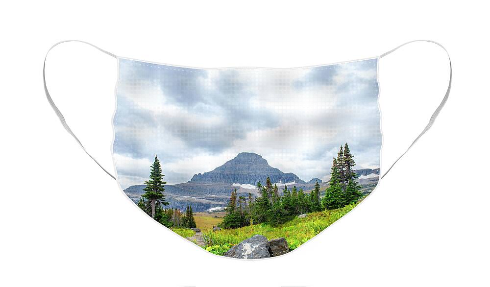 Landscape Face Mask featuring the photograph Glacier National Park.  by Aileen Savage