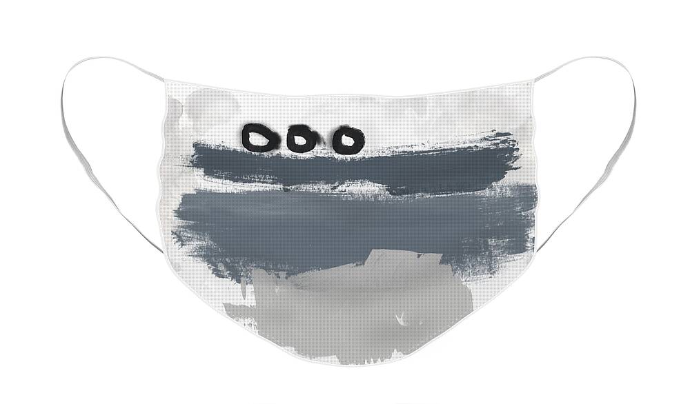 Abstract Face Mask featuring the mixed media Grayscale 1- Abstract Art by Linda Woods by Linda Woods