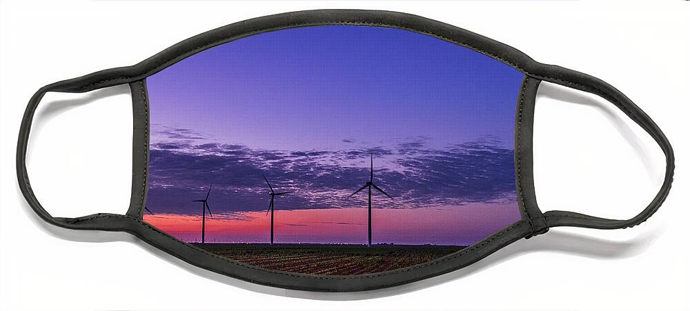 Sunrise Face Mask featuring the photograph Green Power Sunrise by Johnny Boyd
