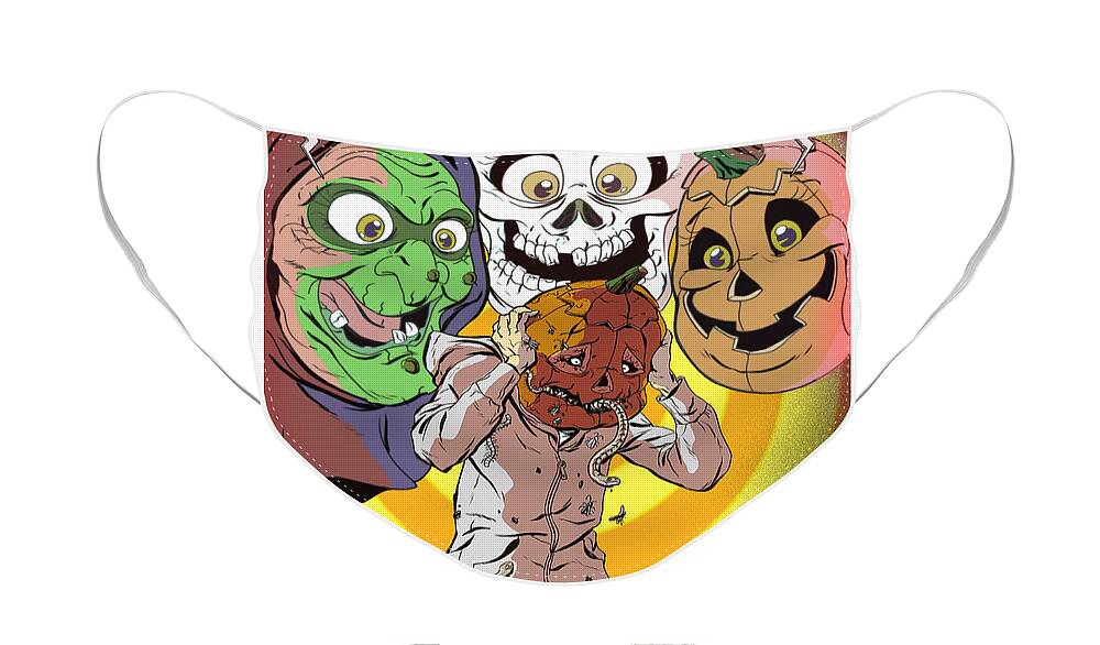 Halloween Face Mask featuring the digital art Halloween 3 by Kynn Peterkin