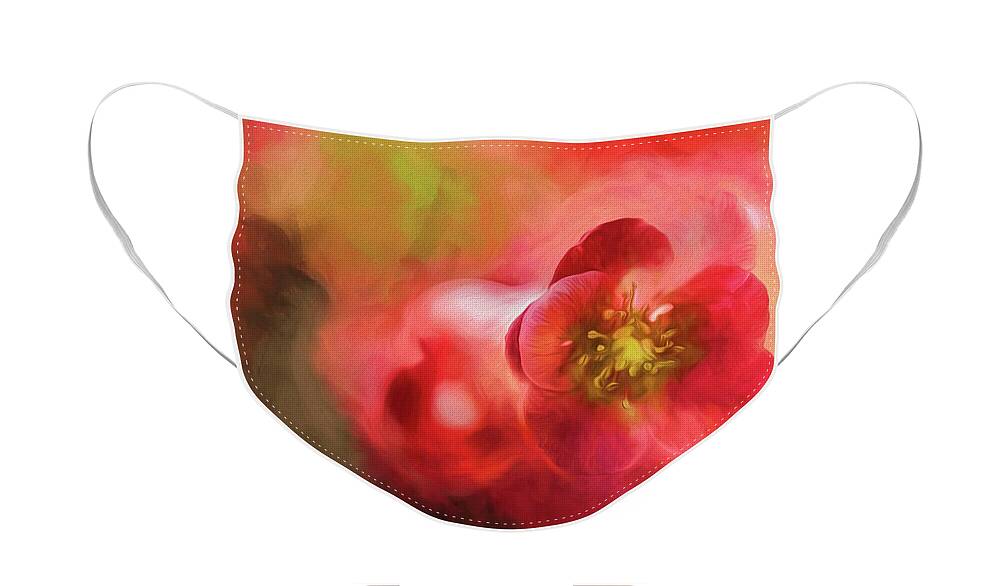 Flowering Quince Face Mask featuring the photograph Heart Centered Love by Mary Lou Chmura