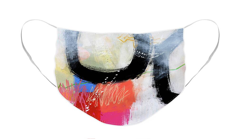 Abstract Art Face Mask featuring the painting Hell or High Water #1 by Jane Davies
