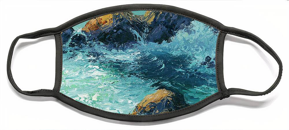 Seascape Face Mask featuring the painting High Tide by Darice Machel McGuire