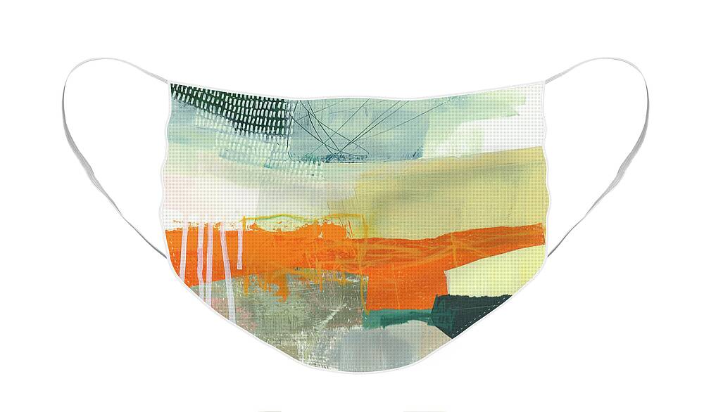 Abstract Art Face Mask featuring the painting Hitting The Fan #5 by Jane Davies