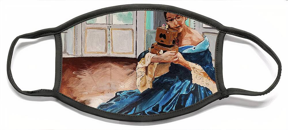 Acrylic Face Mask featuring the painting Hugs Are Awesome-O by Annalisa Rivera-Franz