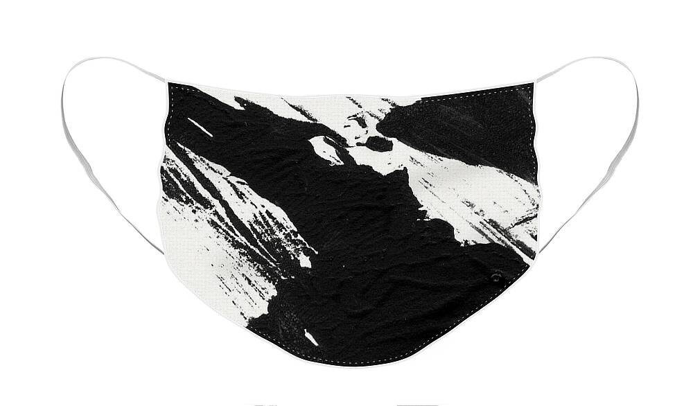 Abstract Face Mask featuring the painting Ink Wave 3- Art by Linda Woods by Linda Woods