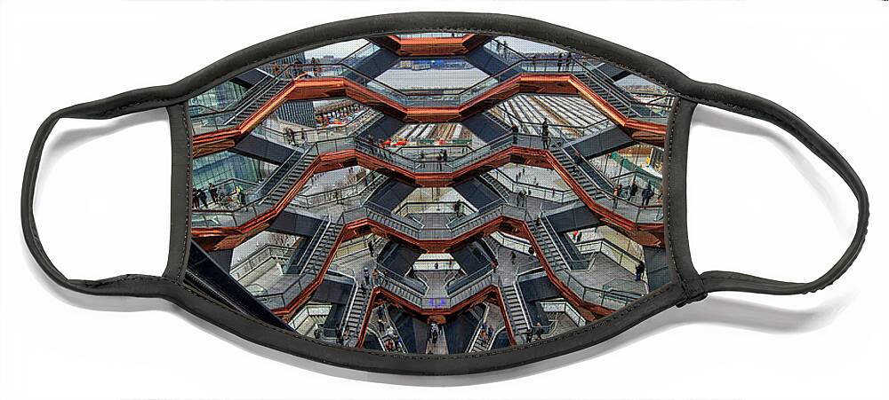Hudson Yards Face Mask featuring the photograph Inside the Hudson Yards Vessel NYC by Susan Candelario