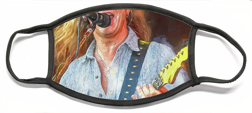 Jerry Cantrell Face Mask featuring the mixed media Jerry Cantrell by Mal Bray