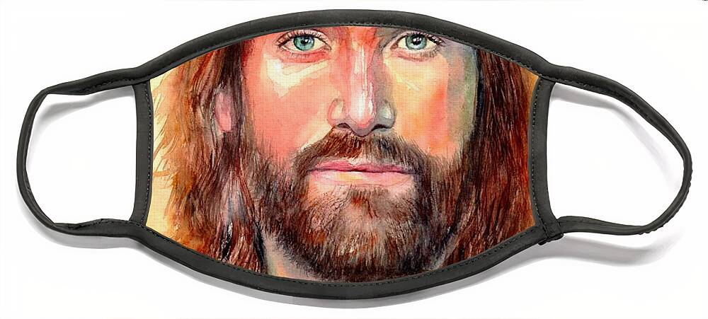 Jesus Face Mask featuring the painting Jesus The Savior by Suzann Sines