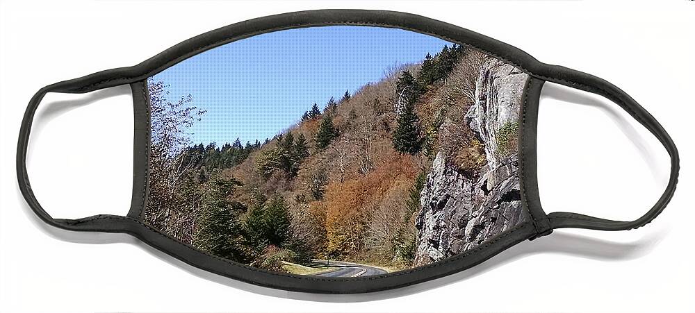 Blue Ridge Parkway Face Mask featuring the photograph Just Around the Bend by Allen Nice-Webb