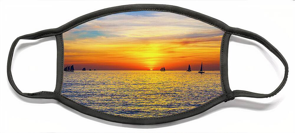 Sunset Face Mask featuring the photograph Key West Sunset by Scott Meyer